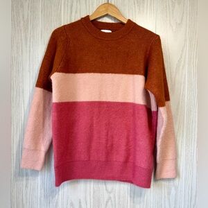 FRNCH Women’s Striped Colorblock Long Sleeve Sweater Size M LNC
